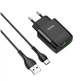 Мережевий зарядний пристрій Hoco C72Q QC3.0 з кабелем Type-C|1USB, 18W/3A, QC| - зображення 3