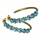 Серьги-кольца Michal Negrin "Бирюзовое сияние" с кристаллами Swarovski, 35 мм - изображение 1