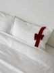 Комплект постільної білизни DreamCraftedBedding «Бантик» Молочний з червоним бантиком Півтораспальний 150x215 Сатин - зображення 9