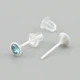 Серьги гвоздики с кристаллами Swarovski 49230 размер 5х5 мм цвет бирюзовый белая керамика вес 0.5 г - изображение 2