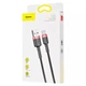 Кабель BASEUS CATKLF-B91 Сafule USB-USB Type-C 3A 100см red/black - изображение 2