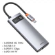 USB Type-C хаб Baseus Metal Gleam 6-in-1 100W 3USB3.0 HDMI Type-C RJ45 Gray (CAHUB-CW0G) - изображение 1