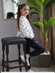 Брючки-джоггеры для девочки Mevis синие 4708-01 128 см - изображение 2