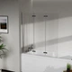 Шторка для ванни скляна AVKO Glass RDW02-J3 Silver на 3 секції 120 х 140 см - зображення 2