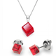 Серебряный комплект Spark зі Swarovski Cube Small WKJ48416SI - зображення 1