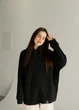 Худи оверсайз женское Nadiupishou с вышивкой кот с пистолетами теплое на флисе L-XL черное (0396) - изображение 3