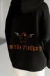 Худи оверсайз женское Nadiupishou с вышивкой кот с пистолетами теплое на флисе L-XL черное (0396) - изображение 2