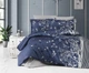 Турецька постільна білизна First Choice Cotton Satin Living Navy Blue євро - зображення 1
