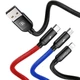 Кабель Baseus Three Primary Colors 3-in-1 5A (1.2m) CAMLT-BSY01 - изображение 1