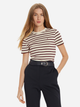 Koszulka damska bawełniana Tommy Hilfiger WW0WW40587-0AB L Beżowy/Bordowy (8720638386308) - obraz 1