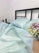 Комплект постільної білизни Сатин Luxe двоспальний 175х210 простирадло на гумці 160х200х20 наволочки 50х70 м'ята - зображення 3