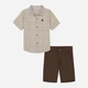 Детский летний комплект (рубашка + шорты) для мальчика Calvin Klein 21626933 80 см Коричневый (1159824038) - изображение 1