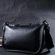 Женская кожаная сумка Vintage черная 26x18x12 см средняя с округленными краями на плечо 60773 - изображение 7