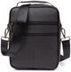 Чоловіча шкіряна сумка месенджер через плече з натуральної шкіри для документів, вертикальна, чорна 56852 - зображення 2