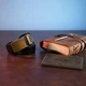 Мужской ремень кожаный с ретро латунной автоматической пряжкой Vintage Черный 3079-84973 - изображение 6