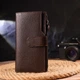 Женское портмоне CANPELLINI из натуральной кожи коричневое вертикальное с 20 слотами для карт 56449 - изображение 7