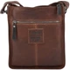 Чоловіча шкіряна сумка через плече з натуральної шкіри, компактна, з ременем, на блискавці, матова, руда 62176 - зображення 2