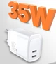 Мережевий зарядний пристрій WUW C183 PD35W 2Type-C white - зображення 1