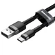 Кабель Baseus Cafule Cable USB для Type-C 3A 1m Gray+Black (CATKLF-BG1) - зображення 5