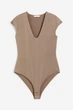 Боді H&M M темно бежевий 31011212637 - зображення 1