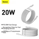 Кабель Baseus 20w швидка зарядка Type-C Lightning Iphone 1.5м CATLZJ-02 - зображення 2