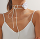 Чокер на шею цветок с розой Fashion Jewelry на шнурке украшение на шею белый 6681 (DNN) - изображение 3