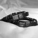 Мужской кожаный браслет с индивидуальной гравировкой на руку "Harmony Black" с магнитной застежкой - изображение 8