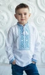 Дитяча вишиванка для хлопчика vishivano4ka 743-3 110-116 біла - зображення 1