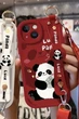 Панель Панда з ремінцем для Apple Iphone 14 Red - зображення 3