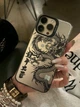Чехол на Iphone 14 глянцевый с драконом, защитный, черный - изображение 8