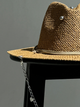 Шляпа Федора женская D.Hats из рафия с цепью серебро с сердцами коричневая - изображение 2