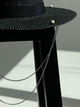 Шляпа Федора женская D.Hats из рафия с двойной цепью серебро черная - изображение 3