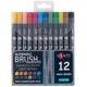 Набір маркерів двосторонніх акварельних Santi Brush Marker 391055 12 шт - изображение 1