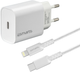 Мережевий зарядний пристрій 4smarts VoltPlug PD 20W USB-C to Lightning 1.5m White (4250774952784) - зображення 1