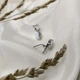 Серебряные серьги с опалом 4.429ct, фианитами (2174349) - изображение 4