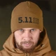 Щільна флісова Шапка із Принтом "5.11" / Утеплений підшоломник койот розмір універсальний - зображення 1