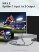 Свитч Jsaux 8K 2xHDMI to HDMI, HDMI to 2xHDMII, 8K@60 Гц, 4K@120 Гц, Bi-Directional, Grey - изображение 7