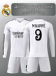 Дитяча лонгслив футбольна формаMbappe (Мбапе) 9 Real Madrid 24/25, розмір 28 ( зріст 145–160 см.), біла - изображение 1