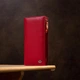 Женский кошелек-клатч ST Leather из натуральной кожи красный на молнии с ремешком 56430 - изображение 6