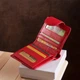 Женский кожаный кошелек из натуральной кожи вертикальный двойного сложения с монетницей и картами на кнопке, красный 62573 - изображение 9