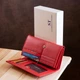 Гаманець жіночий ST Leather з натуральної шкіри великий довгий на кнопці з монетницею Червоний 55684 - зображення 9