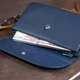 Женский клатч ST Leather из натуральной кожи темно-синий большой на кнопке с ремешком 19х9 5х2 5 см 56535 - изображение 8
