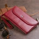 Женский клатч ST Leather из натуральной кожи бордовый большой на кнопке с ремешком 19х9 5х2 5 см 56536 - изображение 9