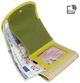 Кожаный кошелек женский из натуральной кожи вертикальный компактный с RFID защитой и монетницей, лаймовый мультиколор 61388 - изображение 2