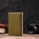 Женский кошелек ST Leather из натуральной кожи разноцветный тройного сложения с монетницей 55635 - изображение 7