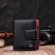 Женский вертикальный кошелек ST Leather из натуральной кожи с монетницей Черный 55745 - изображение 7