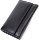 Шкіряна ключниця ST Leather чорна на кнопках з відділенням для купюр та 6 карабінами 12х7 5 см 56006 - зображення 1