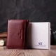Женский кожаный кошелек ST Leather бордовый маленький тройного сложения на кнопке с монетницей 55548 - изображение 8