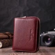 Жіночий гаманець ST Leather з натуральної шкіри бордовий середній 9 5х12 см з монетницею на блискавці 55763 - зображення 7