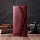 Женский кожаный кошелек ST Leather бордовый большой 18 карт с монетницей на кнопке 55553 - изображение 6
